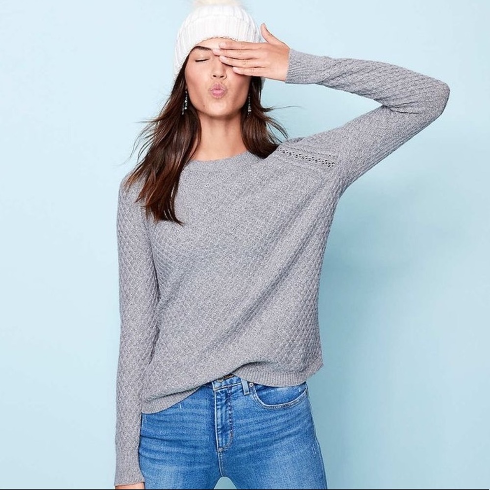 LOFT Diamond Textured Sweater
